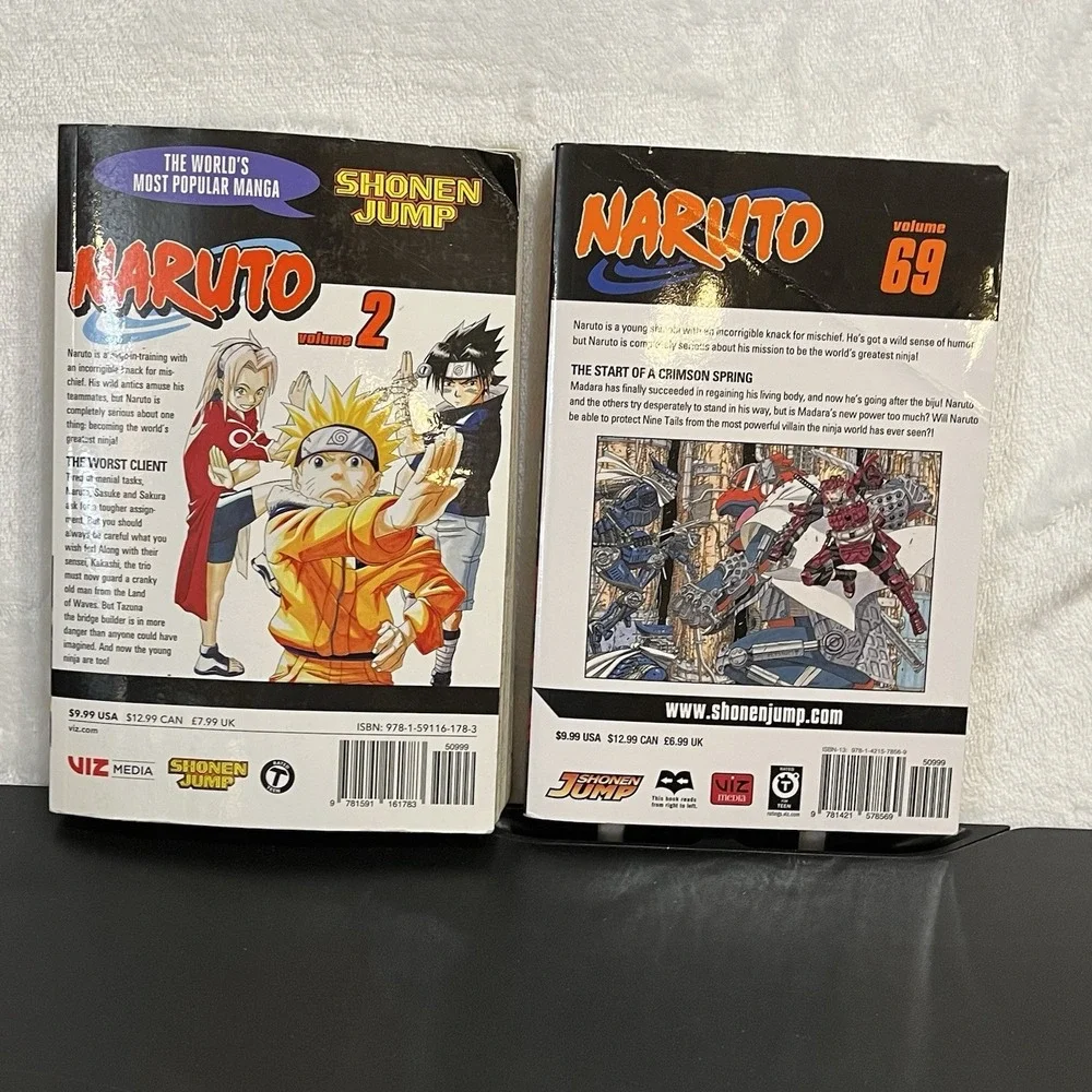Naruto Volume 1 & Volume 69 Masashi Kishimoto Comic Books Japanese Manga Lot